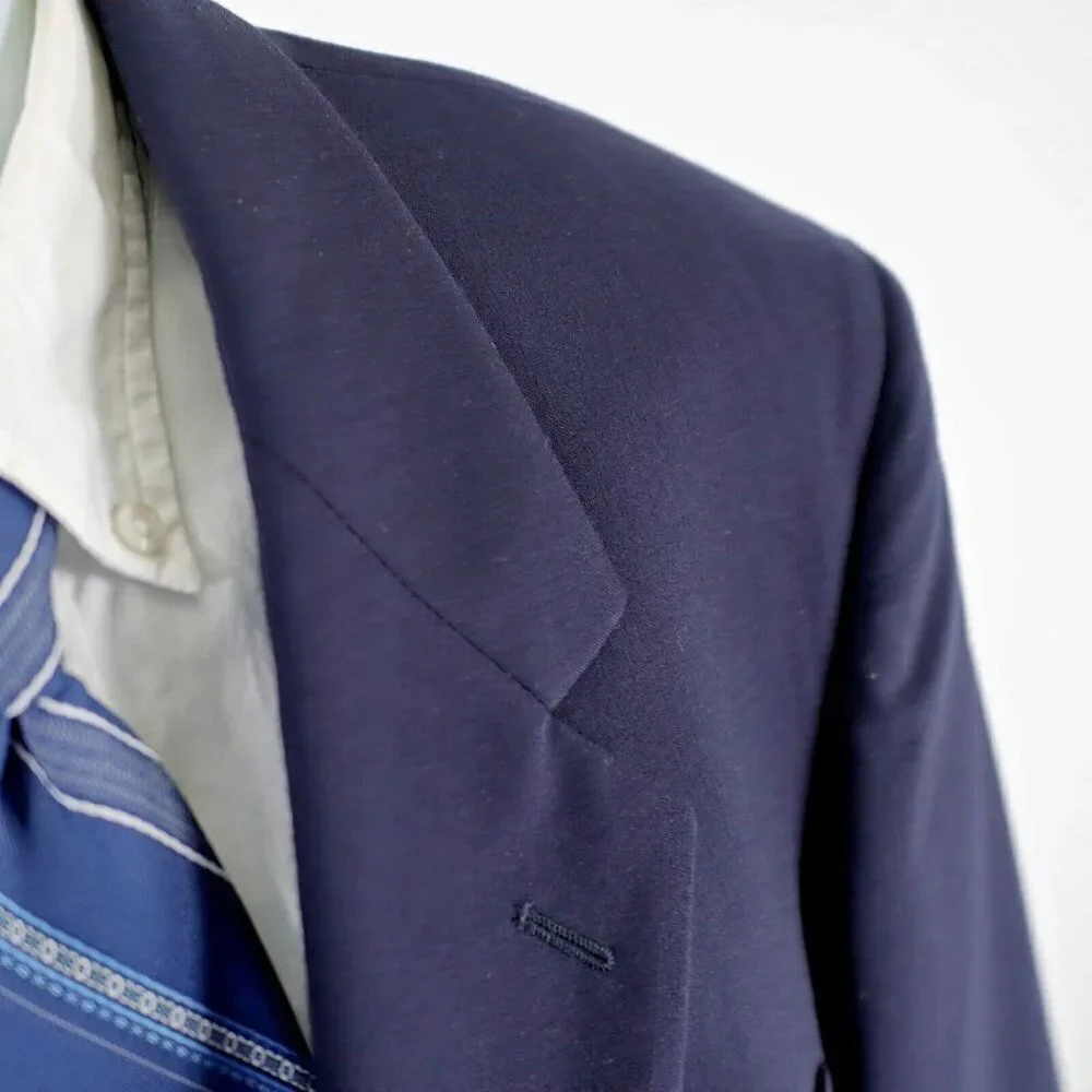 Savile Row Wool Blue 2 Gold Button Blazer 44R‎
